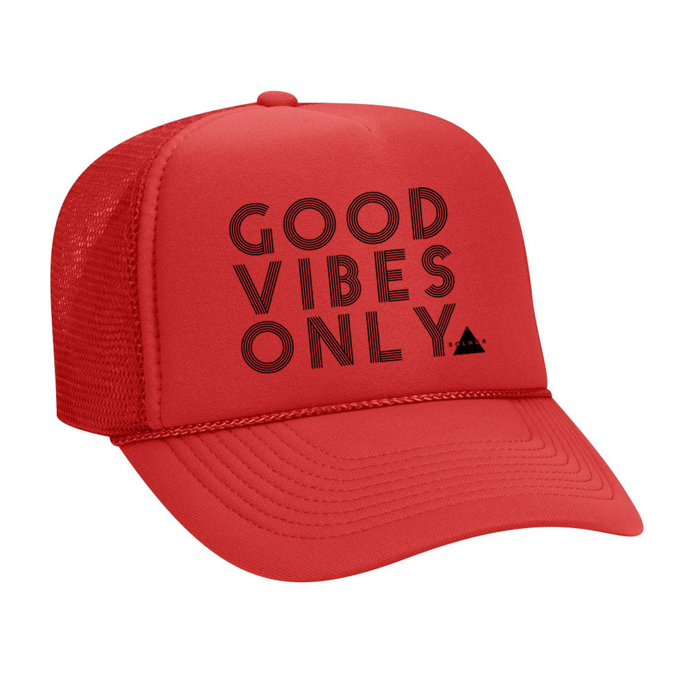 New Good Vibes Only Trucker Hat - Red