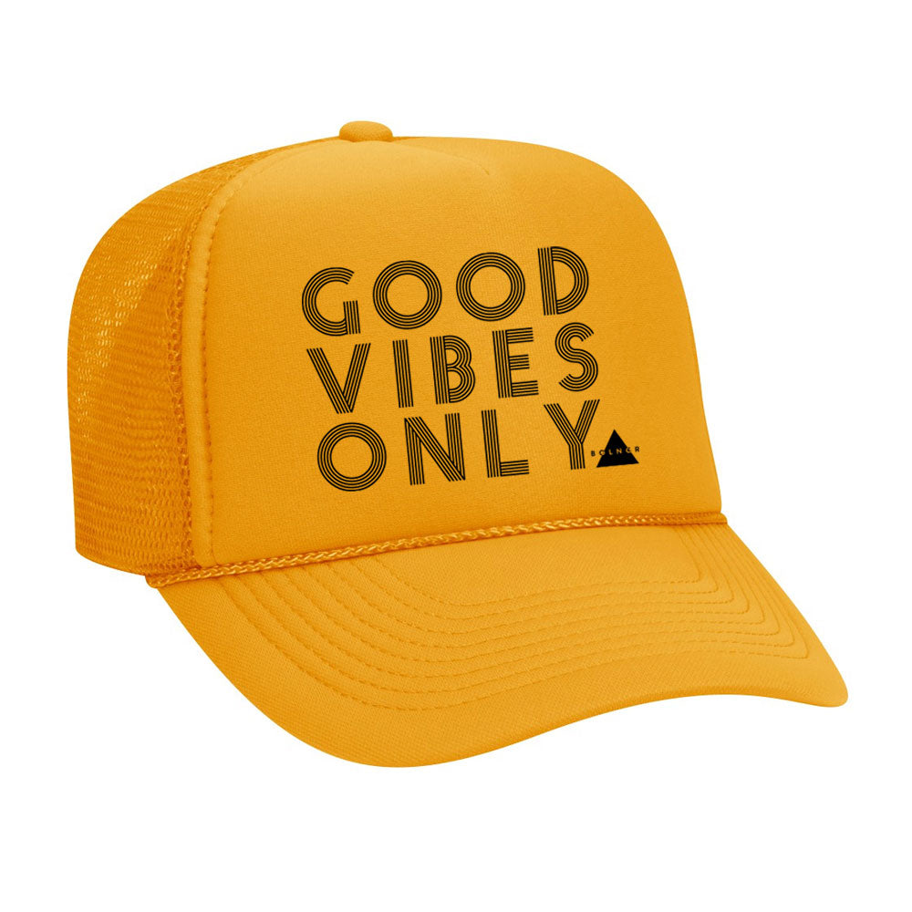 New Good Vibes Only Trucker Hat - Yellow