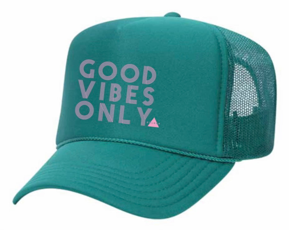 New Good Vibes Only Trucker Hat - Teal