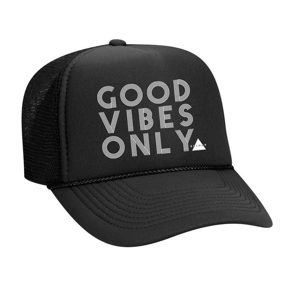 New Good Vibes Only Trucker Hat - Black