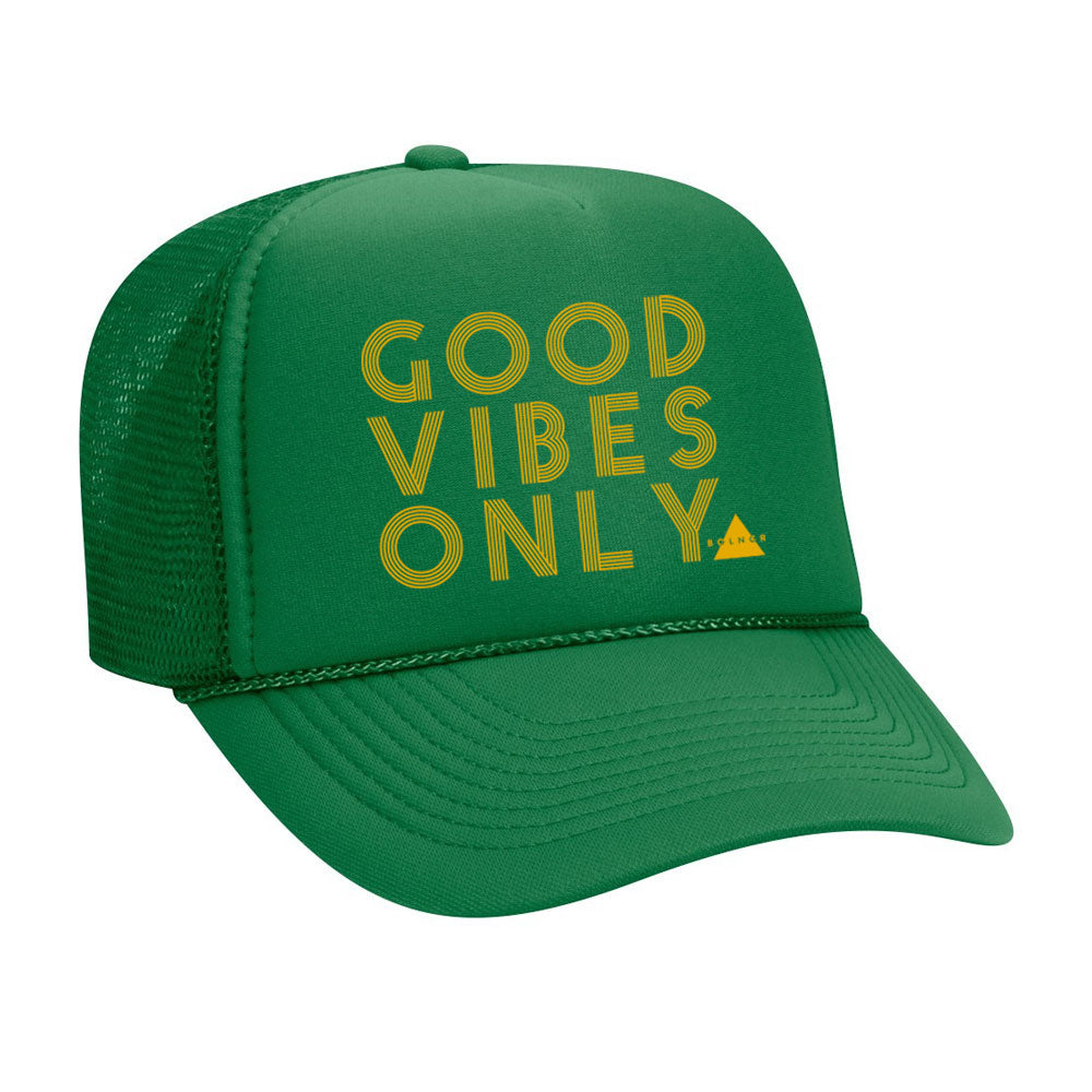 New Good Vibes Only Trucker Hat - Green