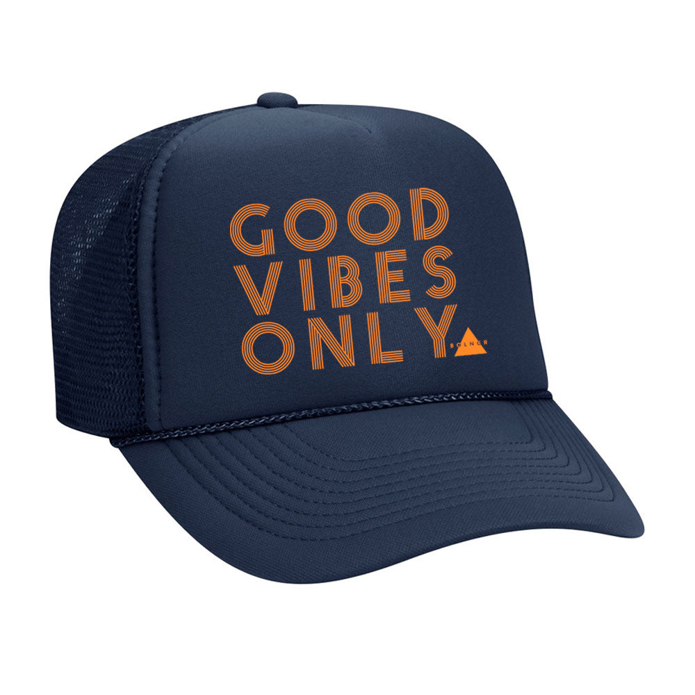 New Good Vibes Only Trucker Hat - Navy