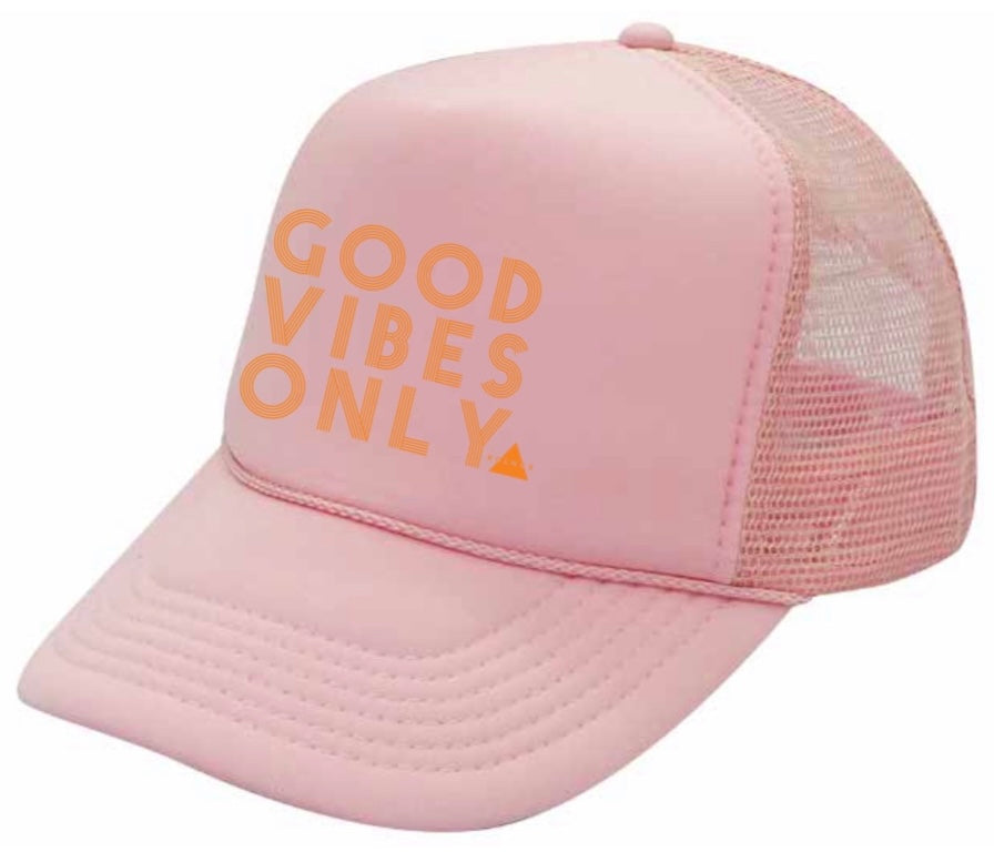 New Good Vibes Only Trucker Hat - Pink